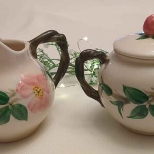 Franciscan "Desert Rose" Sugar/Creamer Set USA Handpainted $42